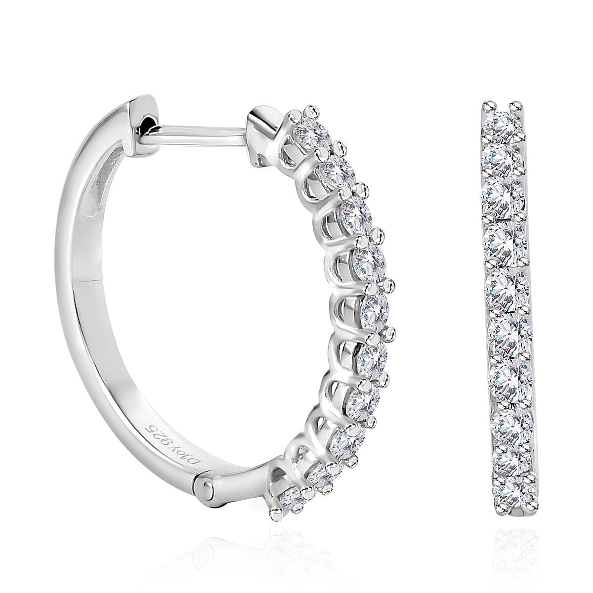 Moissanite Hoop Earrings in Vermeil YG Over Sterling Silver 0.75 ctw