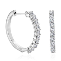 Moissanite Hoop Earrings in Vermeil YG Over Sterling Silver 0.75 ctw