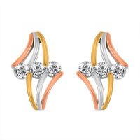 White Moissanite Earrings in 14K Yellow, Rose Gold and Rhodium Over Sterling Silver 0.90 ctw