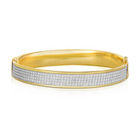 Vermeil YG Over Sterling Silver Bangle Bracelet (7.50 In) 18.50 g