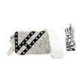 Vintage Haven White Crossbody Bag with 2 Interchangeable Straps (8x2.5x5") - Sticky add to cart bar