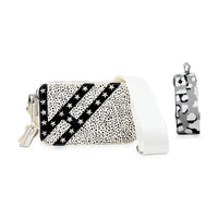 Vintage Haven White Crossbody Bag with 2 Interchangeable Straps (8x2.5x5")
