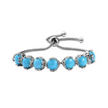 D'Joy Sleeping Beauty Turquoise 11.60 ctw Bracelet in Platinum Over Sterling Silver (10.50 In) - Sticky add to cart bar