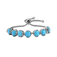 D'Joy Sleeping Beauty Turquoise 11.60 ctw Bracelet in Platinum Over Sterling Silver (10.50 In)