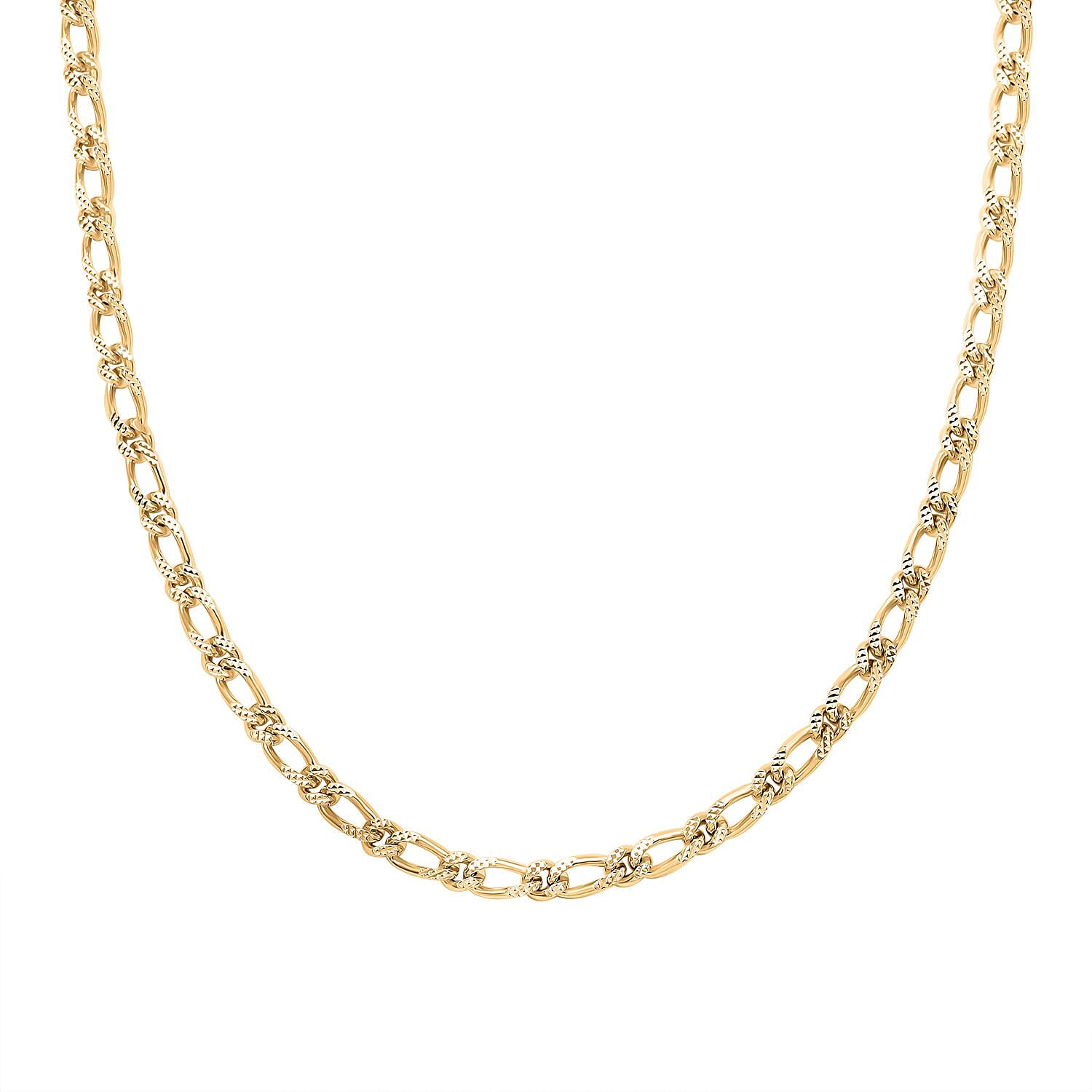 Italian 14K YG Over Sterling Silver Figaro Bombe Pyramid Necklace 22 Inches 36.10 Grams