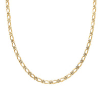Italian 14K YG Over Sterling Silver Figaro Bombe Pyramid Necklace 22 Inches 36.10 Grams