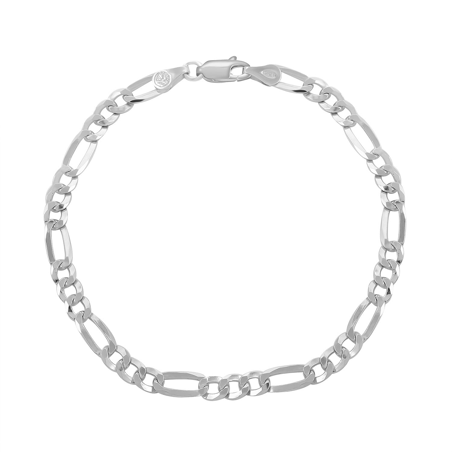 Italian Sterling Silver Figaro Bracelet (7.50 In) (3.80 g)