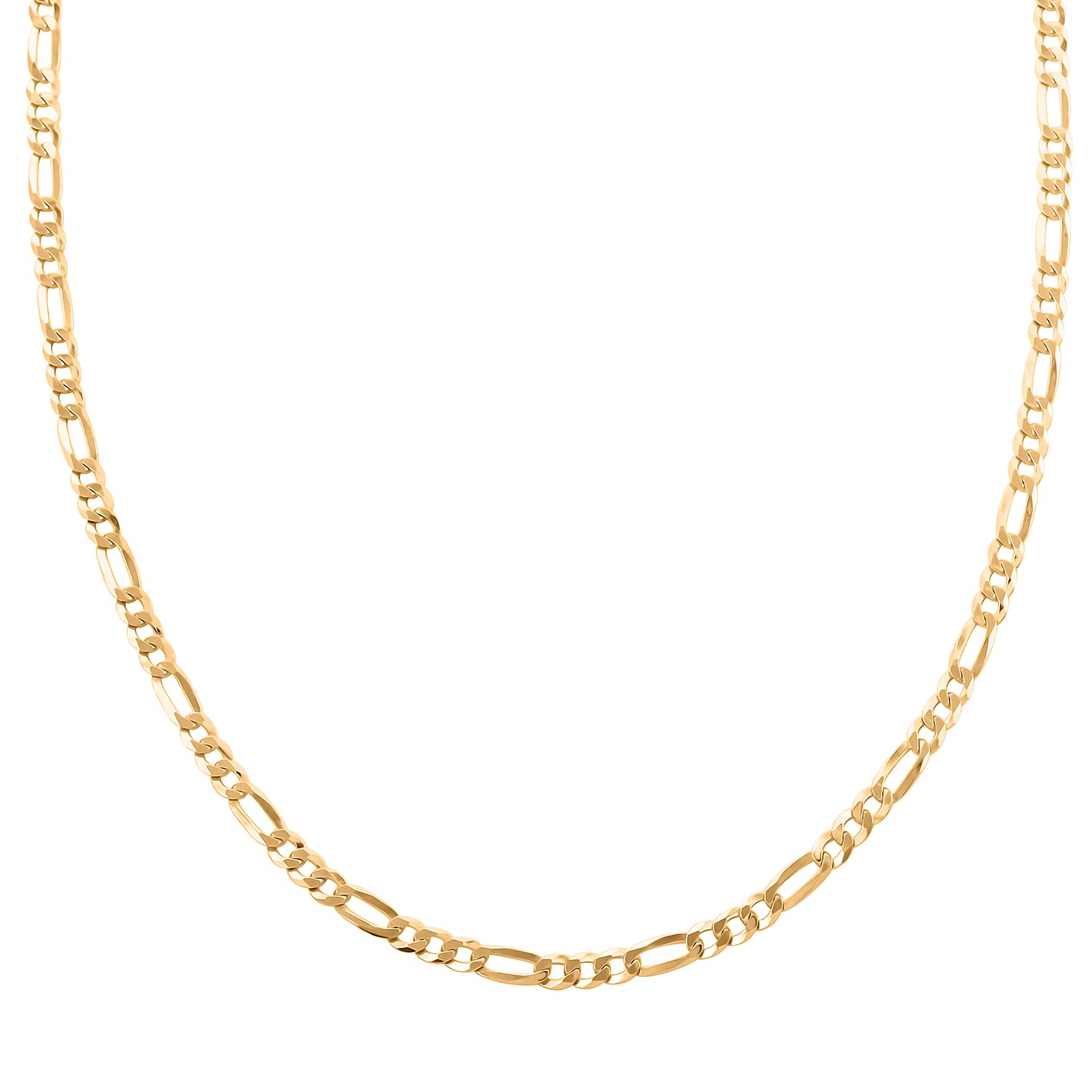 Italian 14K Yellow Gold Over Sterling Silver Figaro Necklace 24 Inches 11.40 Grams