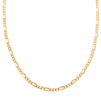 Italian 14K Yellow Gold Over Sterling Silver Figaro Necklace 24 Inches 11.40 Grams