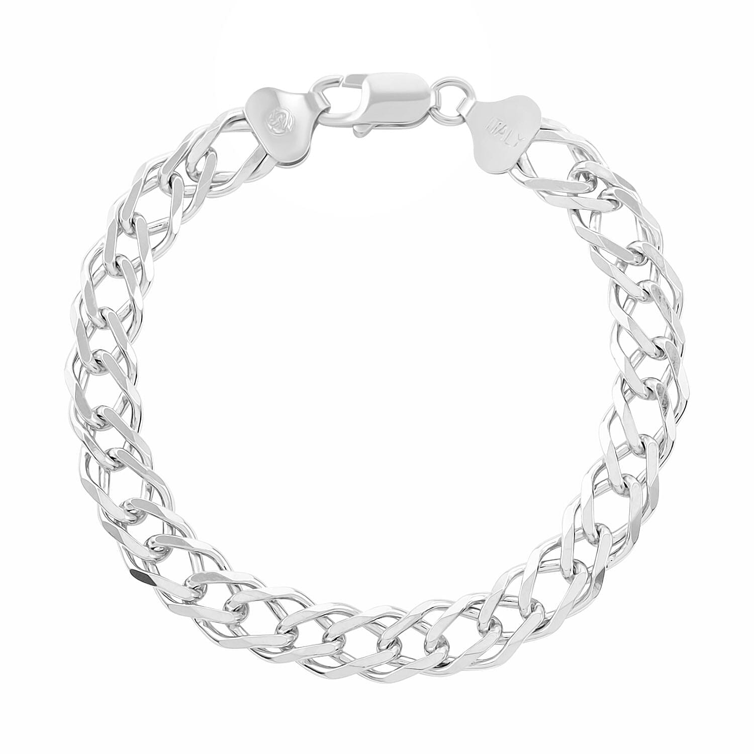 Italian Sterling Silver Rombo Chain Bracelet (7.50 In) 7.90 Grams