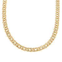 Italian 14K Yellow Gold Over Sterling Silver Rombo Chain Necklace 20 Inches 20.50 Grams