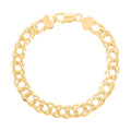 Italian 14K Yellow Gold Over Sterling Silver Rombo Chain Bracelet (7.50 In) 7.90 Grams - Sticky add to cart bar