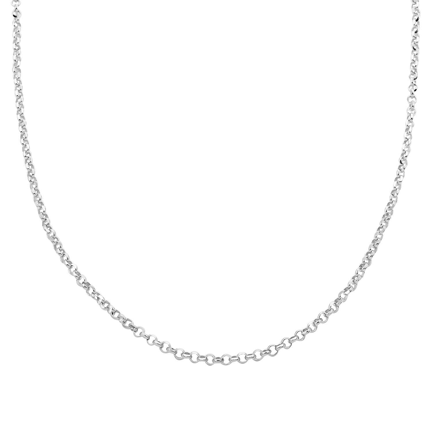 Italian Sterling Silver Flat Rolo Diamond-cut Chain Necklace 24 Inches 12.70 Grams