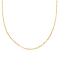 Italian 14K Yellow Gold Over Sterling Silver Flat Rolo Diamond-cut Chain Necklace 24 Inches 12.70 Grams - Sticky add to cart bar