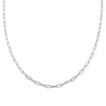 Italian Paper Clip Chain Necklace in Sterling Silver 24 Inches 12.45 Grams - Sticky add to cart bar