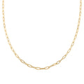 Italian 14K Yellow Gold Over Sterling Silver Paper Clip Necklace 24 Inches 12.30 Grams - Sticky add to cart bar