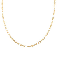 Italian 14K Yellow Gold Over Sterling Silver Paper Clip Necklace 24 Inches 12.30 Grams