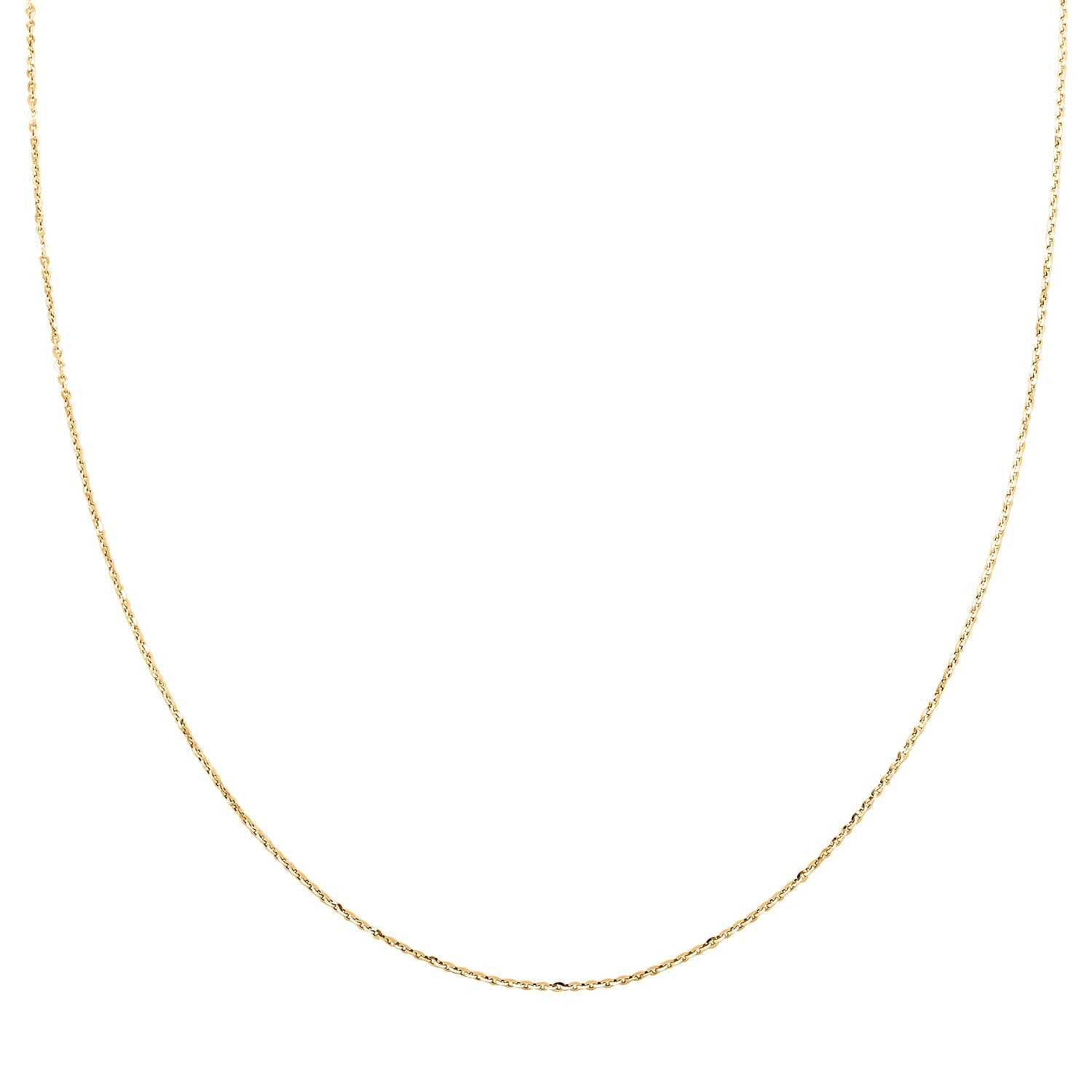 Italian 14K Yellow Gold Over Sterling Silver Brillantina Chain Necklace 24 Inches 2.50 Grams