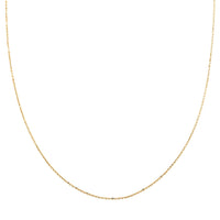 Italian 14K Yellow Gold Over Sterling Silver Brillantina Chain Necklace 24 Inches 2.50 Grams