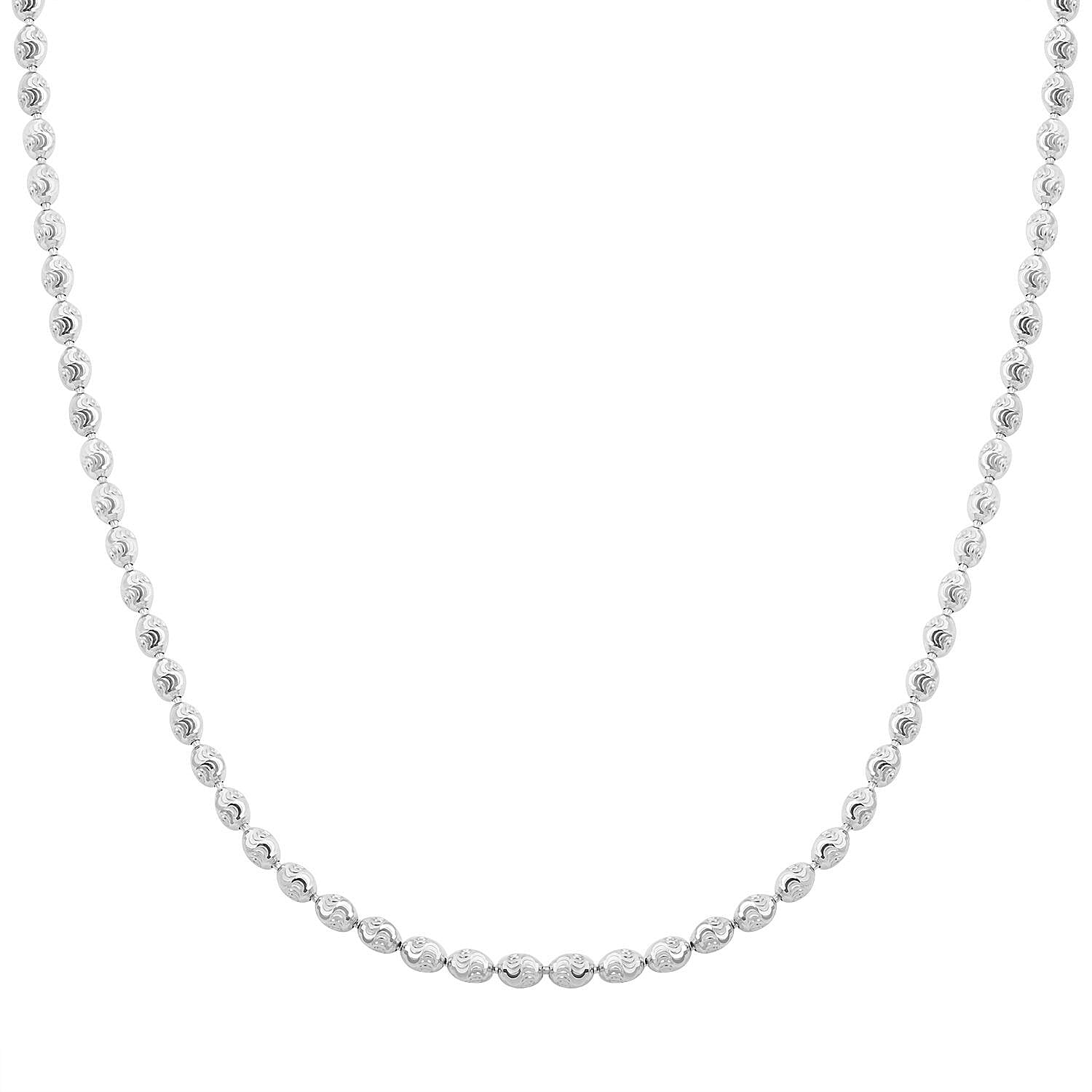Italian Rhodium Over Sterling Silver Chicco Chain Necklace 18-20 Inches 12 Grams