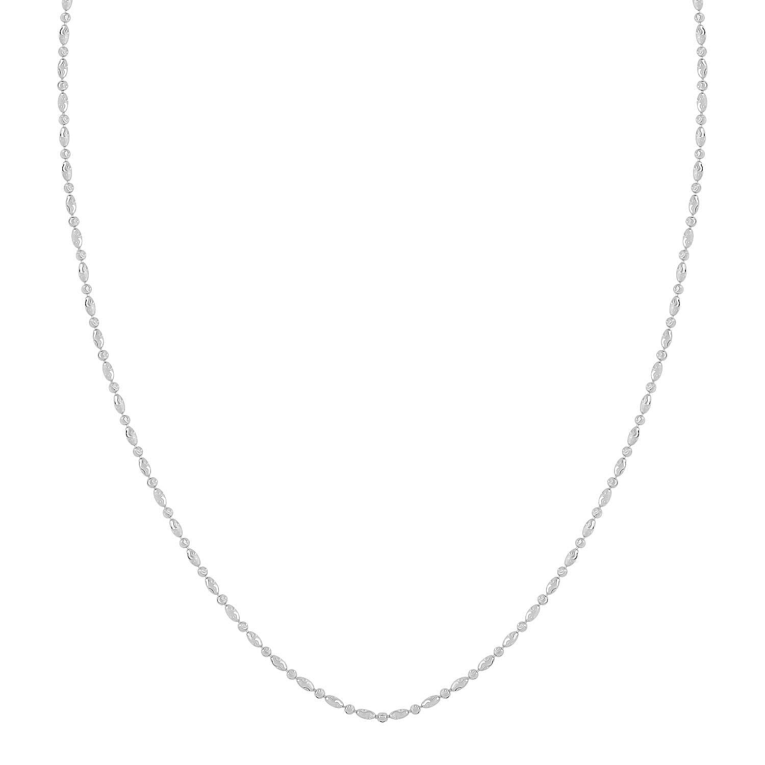 Italian Rhodium Over Sterling Silver Chain Necklace 24 Inches 6.3 Grams