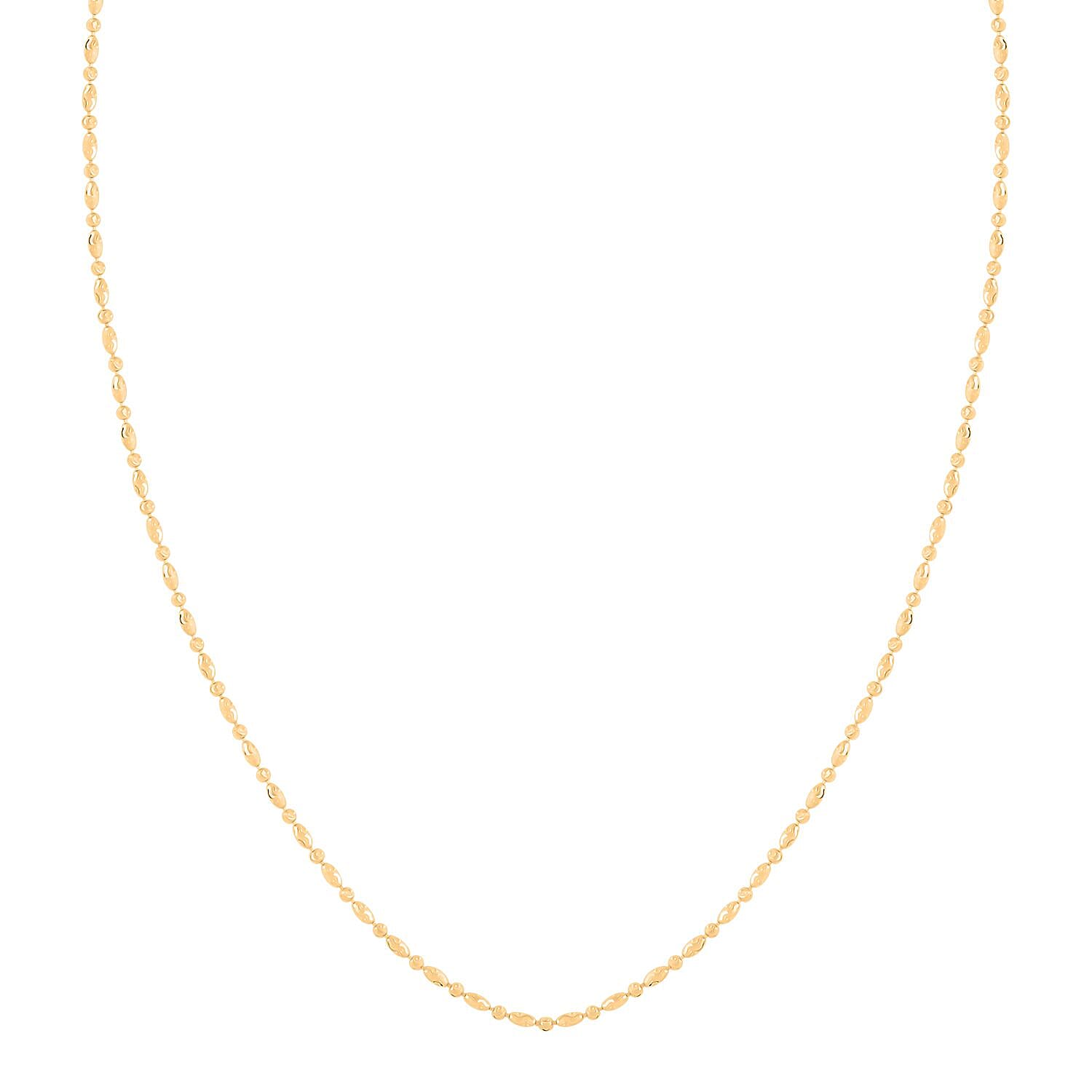 Italian 14K Yellow Gold Over Sterling Silver Chain Necklace 24 Inches 6.3 Grams