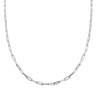 Italian Sterling Silver Paper Clip Chain Necklace 20 Inches 12.20 Grams