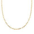 Italian 14K Yellow Gold Over Sterling Silver Paper Clip Chain Necklace 20 Inches 12.20 Grams - Sticky add to cart bar