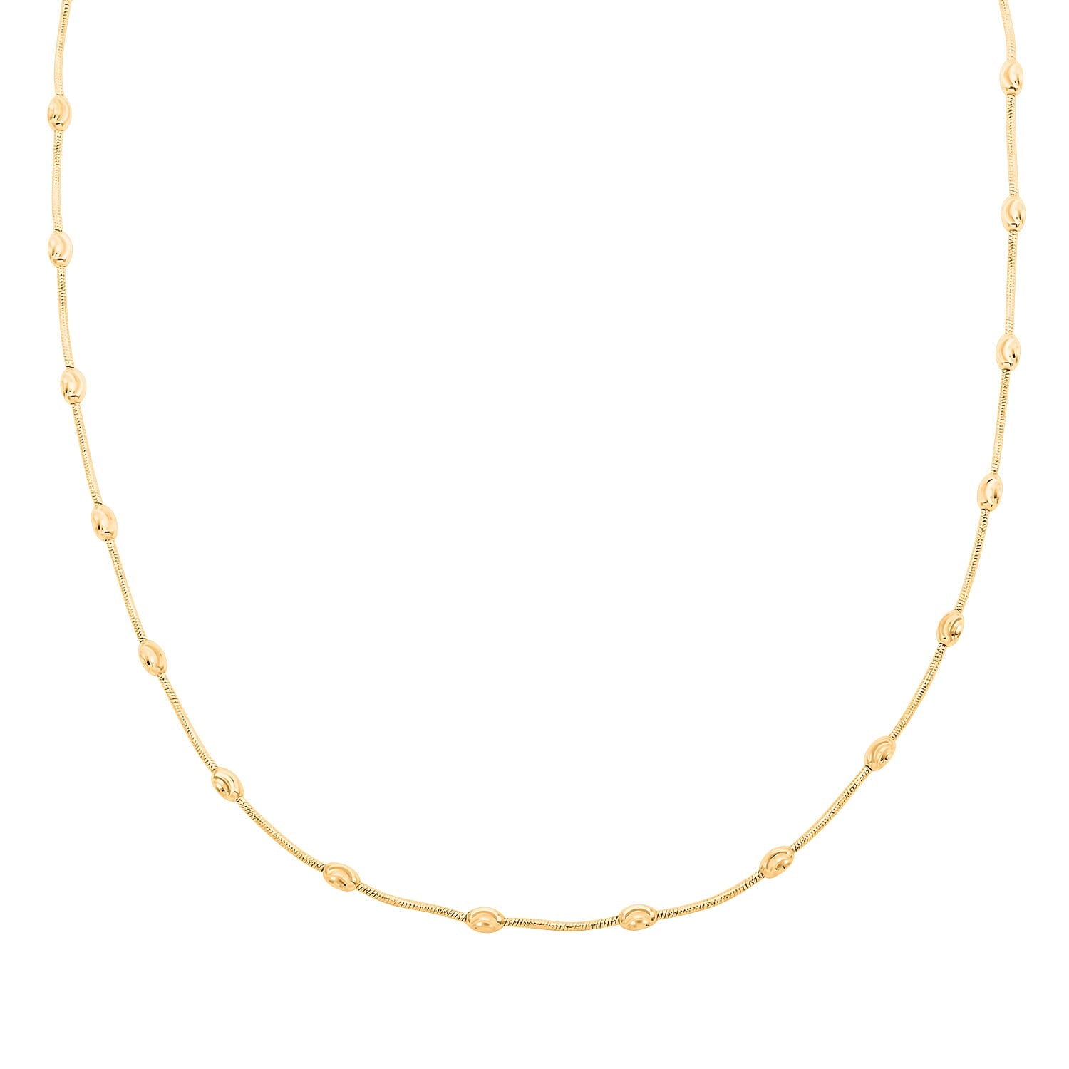Italian 14K Yellow Gold Over Sterling Silver Oval Link Chain Necklace 20 Inches 6.90 Grams