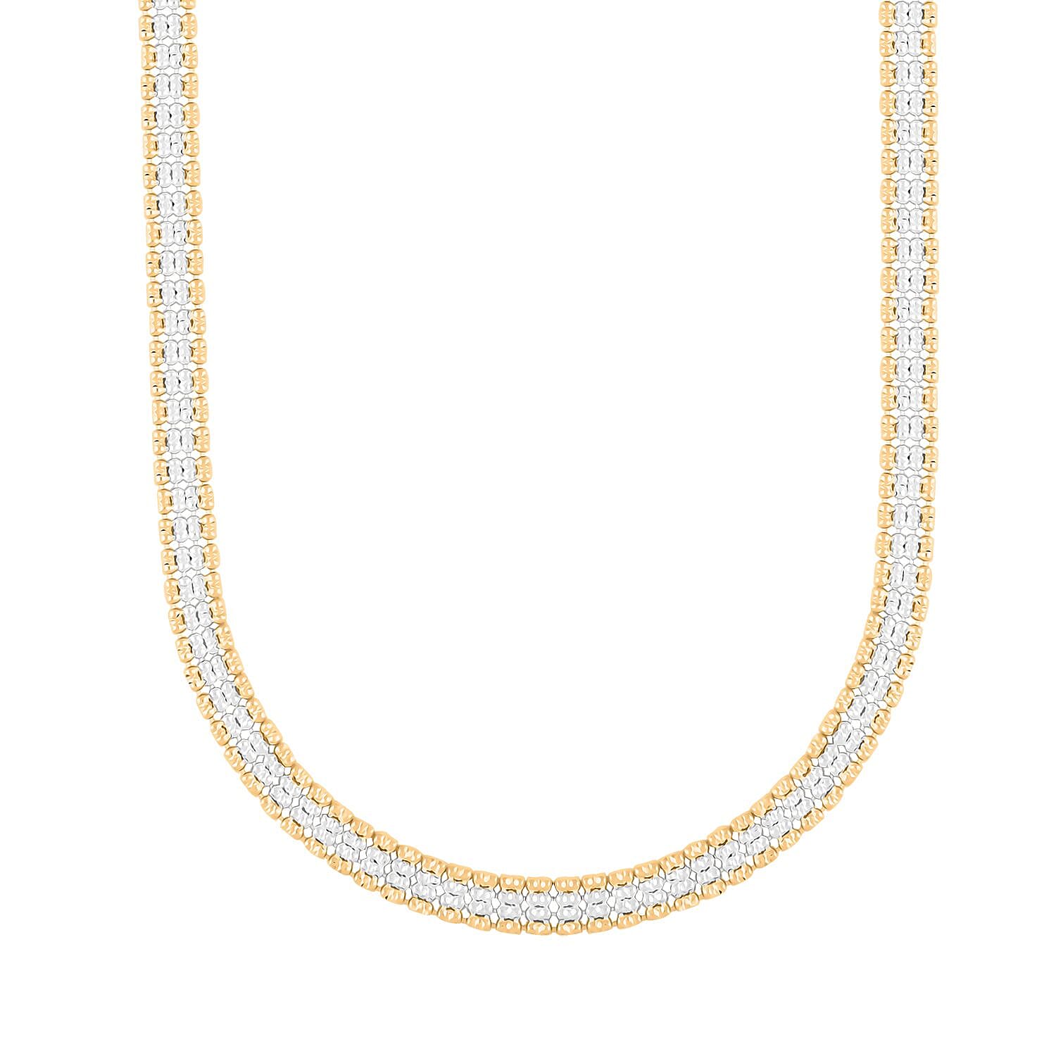 Italian Sterling Silver Ice Flat Chain Necklace 18 Inches 20.05 GRams