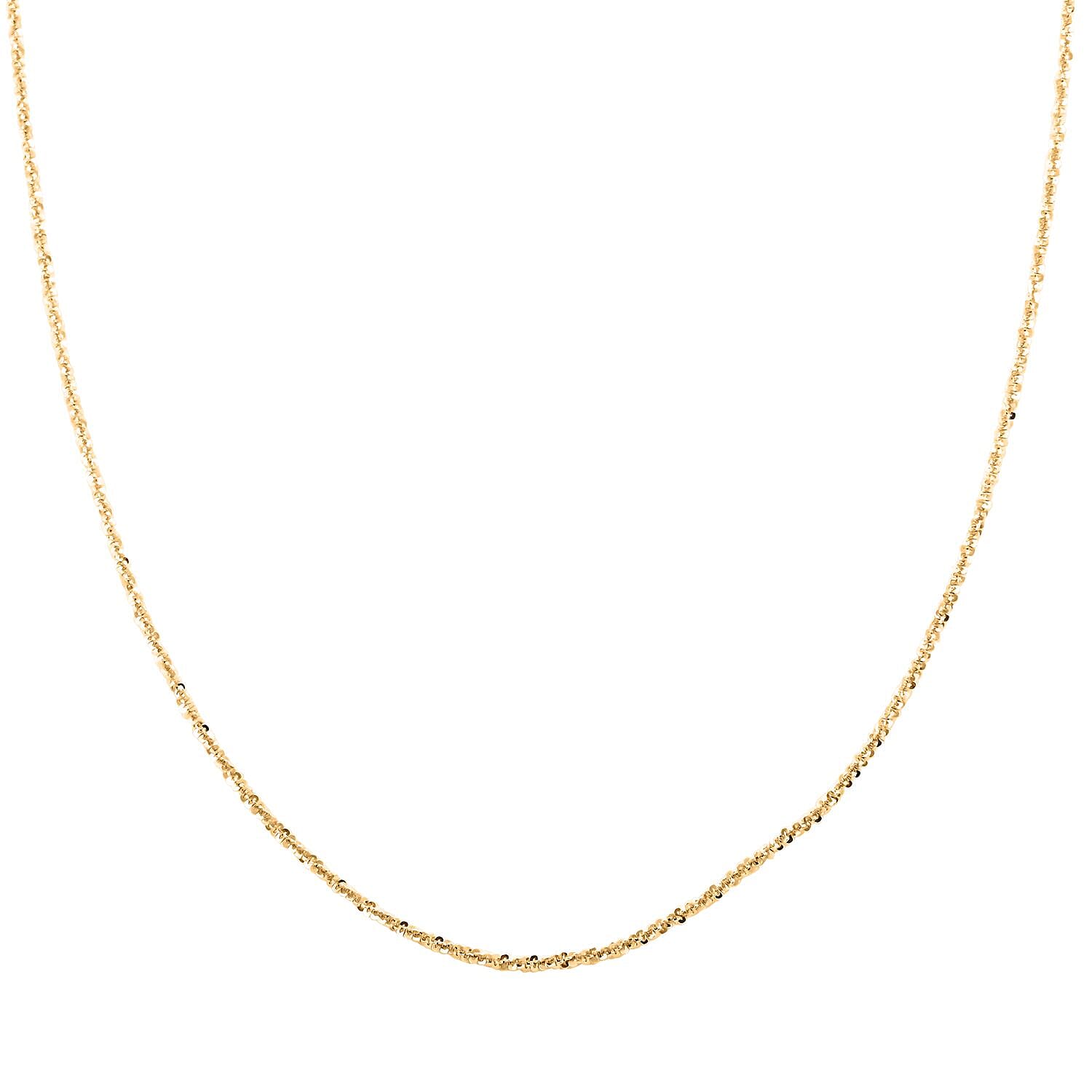 Italian 14K Yellow Gold Over Sterling Silver Margherita Chain Necklace 20 Inches 3.12 Grams