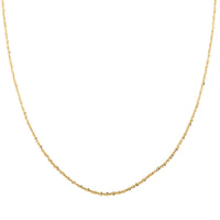 Italian 14K Yellow Gold Over Sterling Silver Margherita Chain Necklace 20 Inches 3.12 Grams