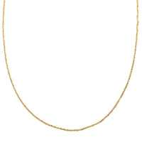 Italian 14K Yellow Gold Over Sterling Silver Margherita Chain Necklace 24 Inches 3.65 GRams
