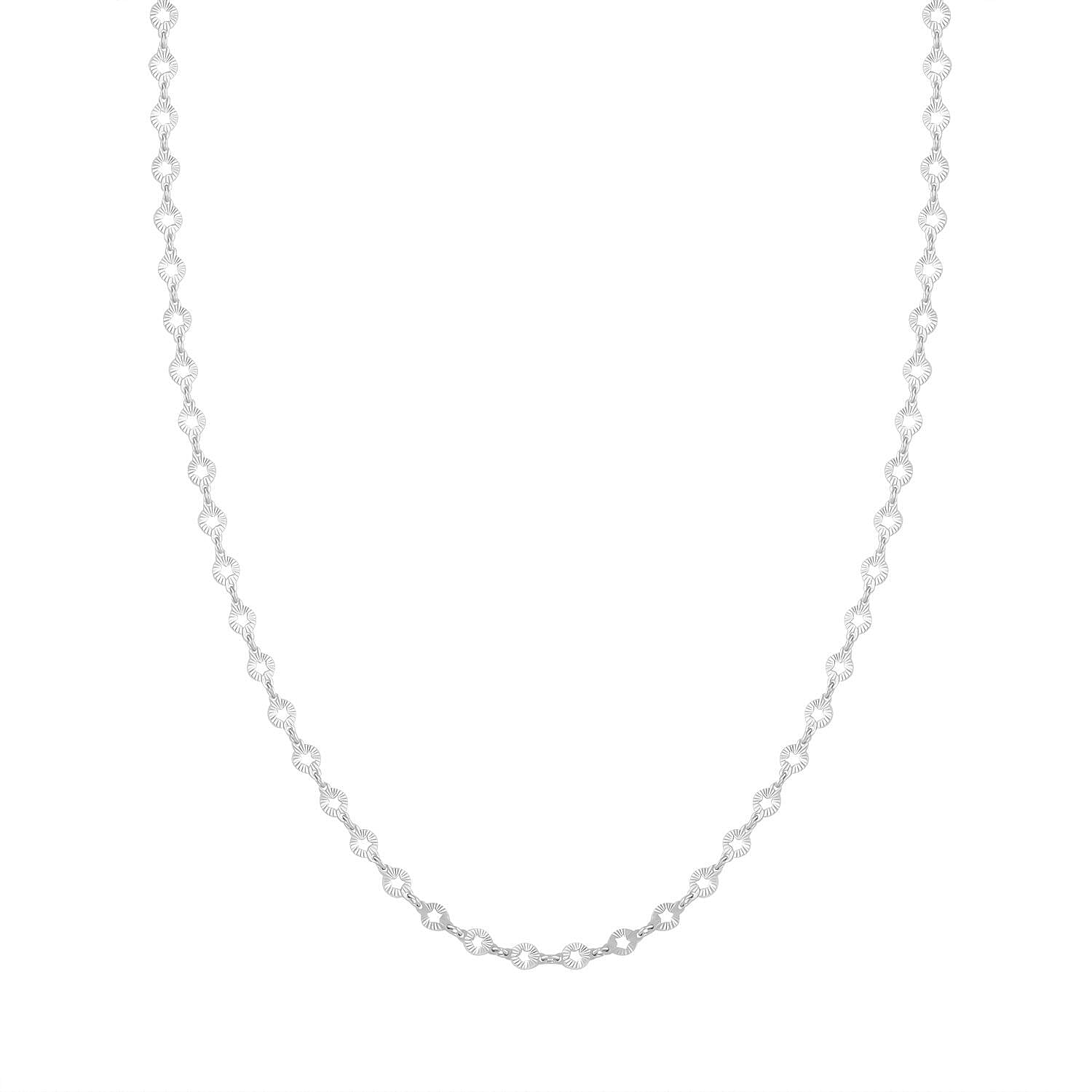 Italian Star Link Chain Necklace in Sterling Silver 24 Inches 5.05 Grams
