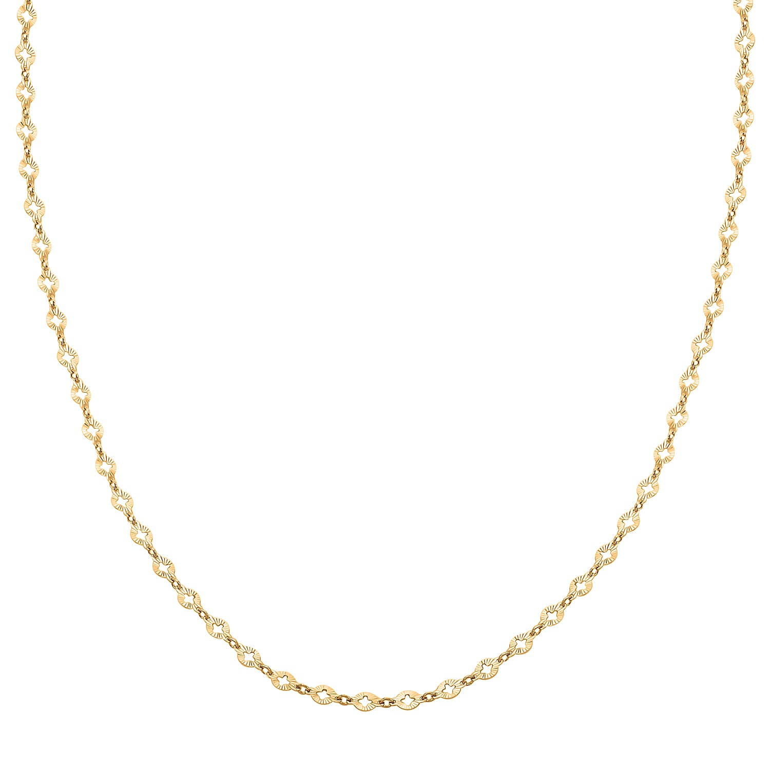 Italian 14K Yellow Gold Over Sterling Silver Arte 14 Star Chain Necklace 24 Inches 5.05 Grams