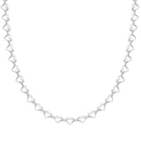 Italian Sterling Silver Heart Link Chain Necklace 18-20 Inches 5.15 Grams