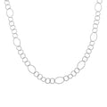 Italian Sterling Silver Circle Link Chain Necklace 22 Inches 8.75 Grams - Sticky add to cart bar