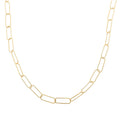 Italian 14K Yellow Gold Over Sterling Silver Paperclip Chain Necklace 22 Inches 7.10 Grams - Sticky add to cart bar