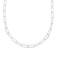 Italian Sterling Silver Paperclip Chain Necklace 22 Inches 7.30 Grams