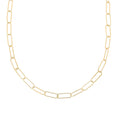 Italian 14K Yellow Gold Over Sterling Silver Paperclip Chain Necklace 22 Inches 7.30 Grams - Sticky add to cart bar