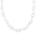 Italian Sterling Silver Round and Oval Link Chain Necklace 24 Inches 8.65 Grams - Sticky add to cart bar