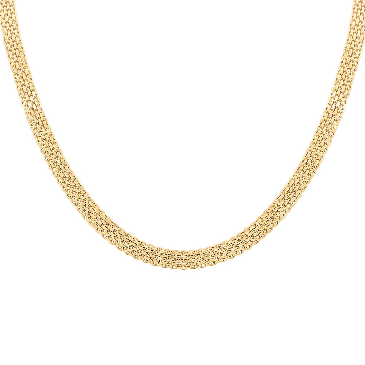 Italian 14K Yellow Gold Over Sterling Silver Venetian Chain Necklace 24 Inches 18.20 Grams