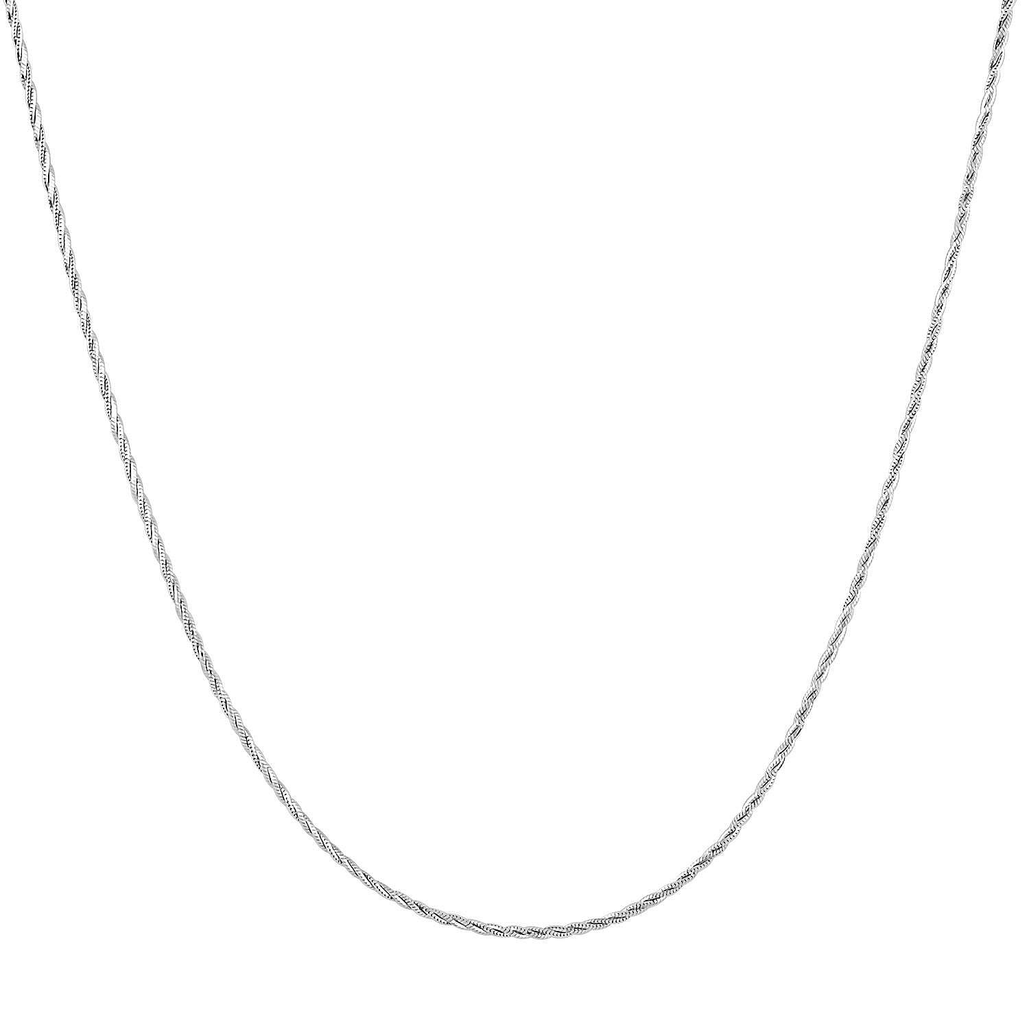 Italian Rhodium Over Sterling Silver Wrapped Snake Chain Necklace 20 Inches 7.85 Grams