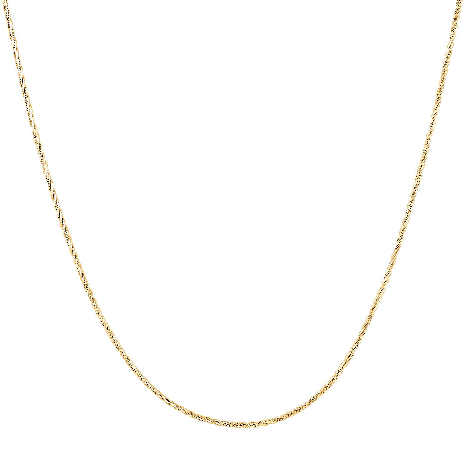 Italian 14K Yellow Gold Over Sterling Silver Wrapped Snake Chain Necklace 20 Inches 7.85 Grams