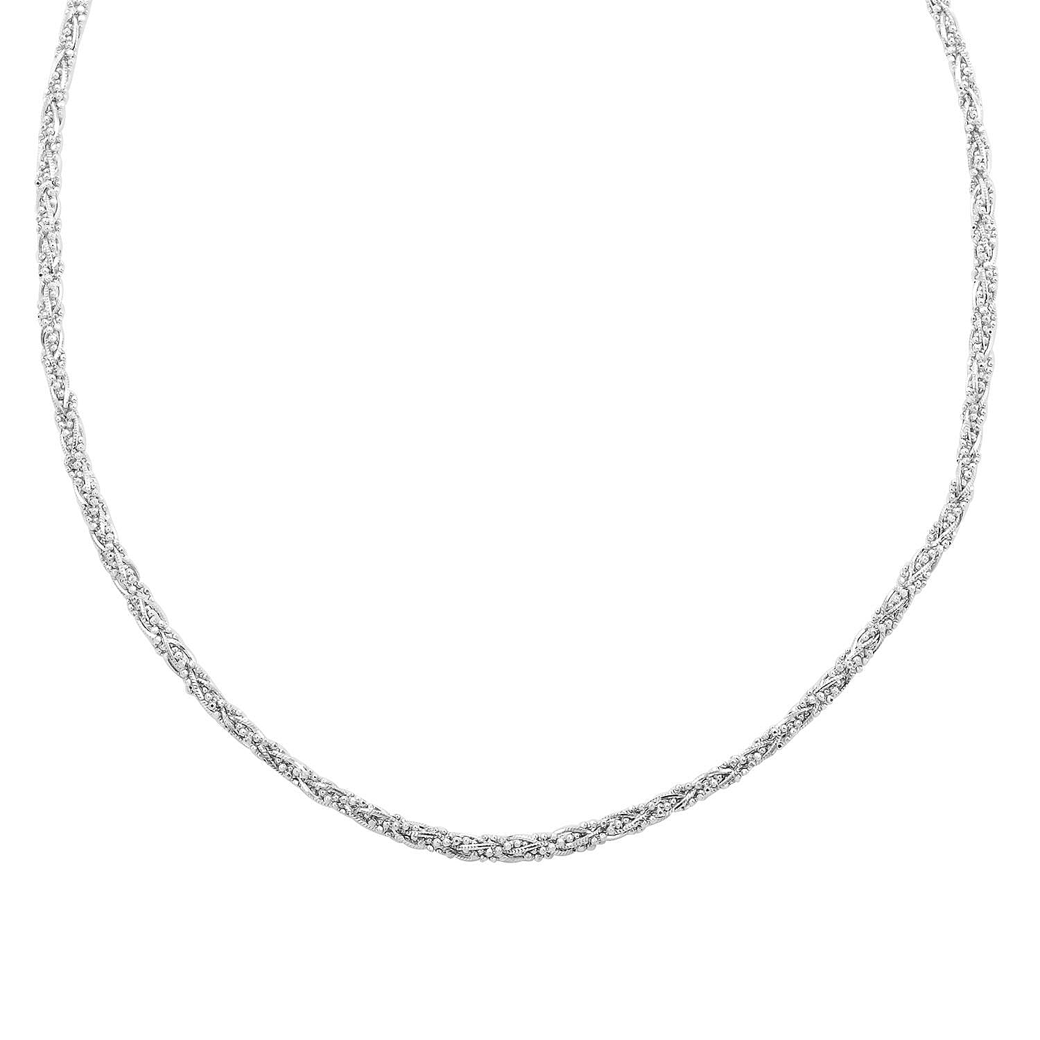 Italian Sterling Silver Round Diamond-cut Chain Necklace 18 Inches 21 Grams