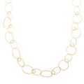 Italian 14K Yellow Gold Over Sterling Silver Link Chain Necklace 24 Inches 9.70 Grams - Sticky add to cart bar
