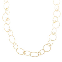 Italian 14K Yellow Gold Over Sterling Silver Link Chain Necklace 24 Inches 9.70 Grams