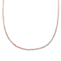 Italian 14K Rose Gold Over and Sterling Silver Sparkle Chain Necklace 20-22 Inches 10.00 Grams