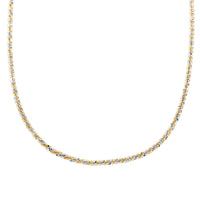 Italian 14K Yellow Gold Over and Sterling Silver Sparkle Chain Necklace 20-22 Inches 12.80 Grams