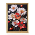 White and Red Flower Crystal Painting With Frame (15.75"x11.81") - Sticky add to cart bar